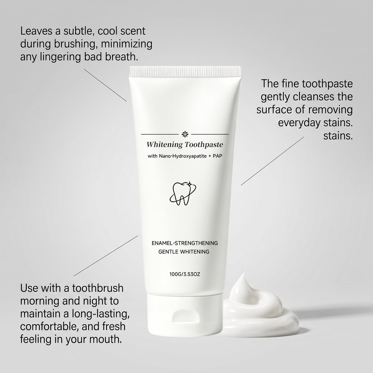 PAP whitening toothpaste texture