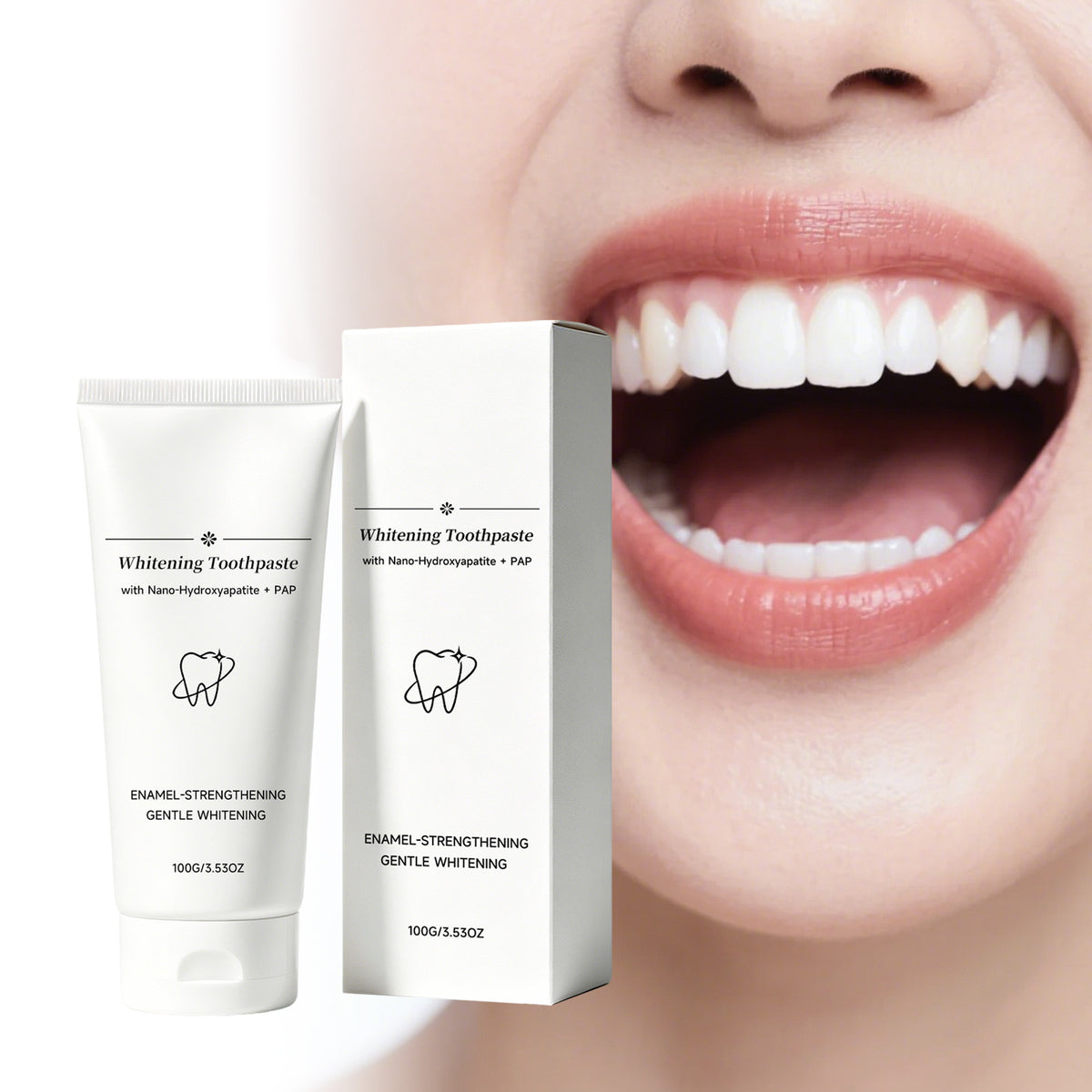 PAP whitening toothpaste with nano-hydroxyapatite